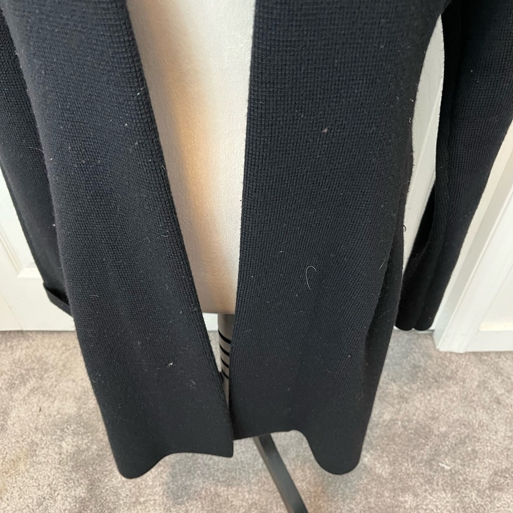 Theory size M 100% woolWomen's Black Open Front Sweater - Picture 4 of 15